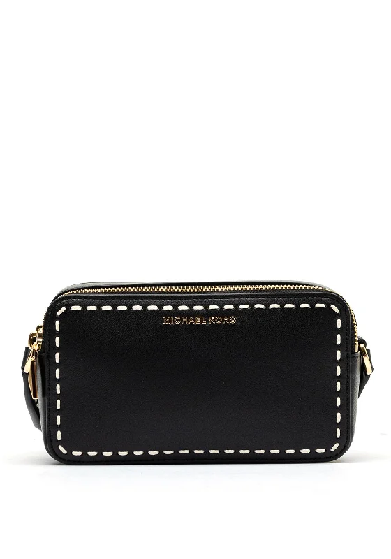 MICHAEL Michael Kors Jet Set Contrast Stitch Crossbody Bag, Black Upgrade Your Look With Our Exclusive Bag Deals MICHAEL Michael Kors Jet Set Contrast Stitch Crossbody Bag, Black Upgrade Your Look With Our Exclusive Bag Deals