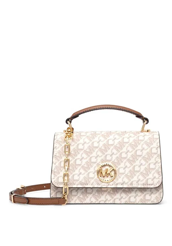 Michael Kors Signature Logo Print Grab Bag, Vanilla Classic Bags, Exclusive Deals