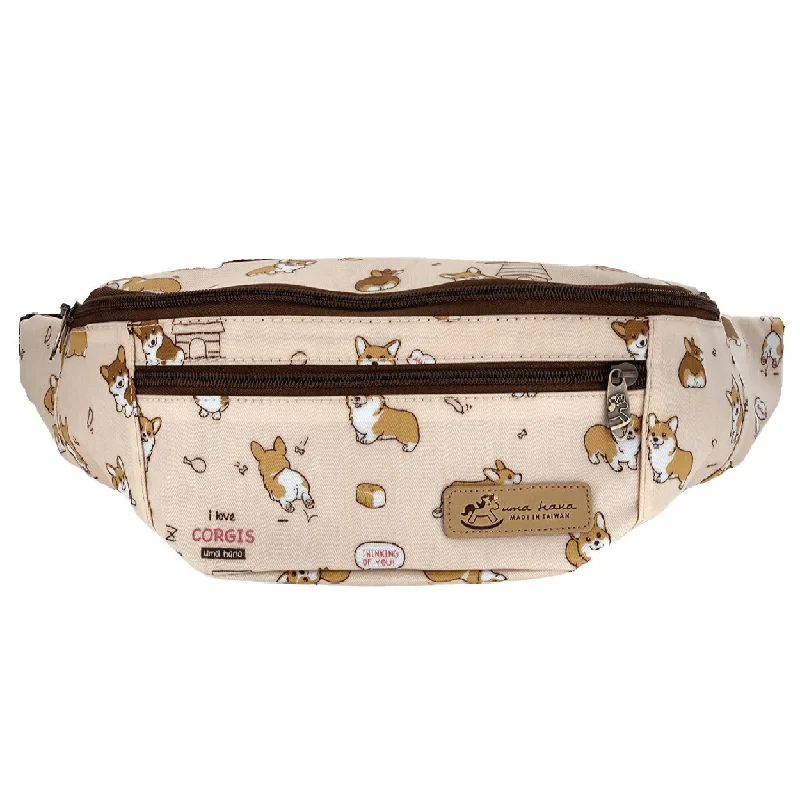 Peach Corgi Puppy Fanny Pack Elevate Your Style With Our Handbag Sale