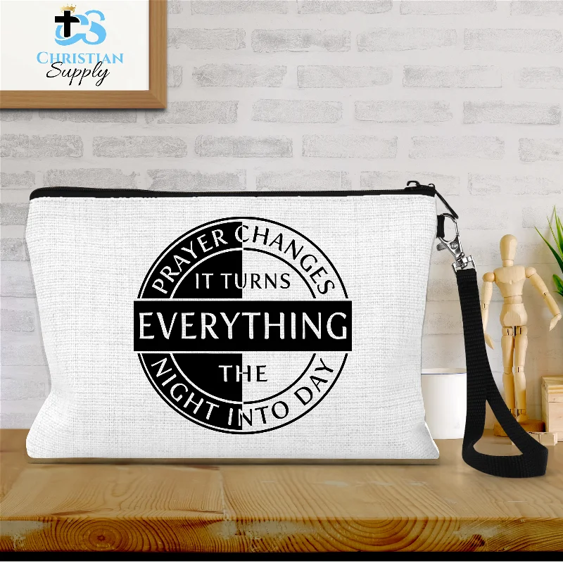 Prayer Changes Everything It Turns the Night Into Day Wristlet Elegant Bags, Limited Stock