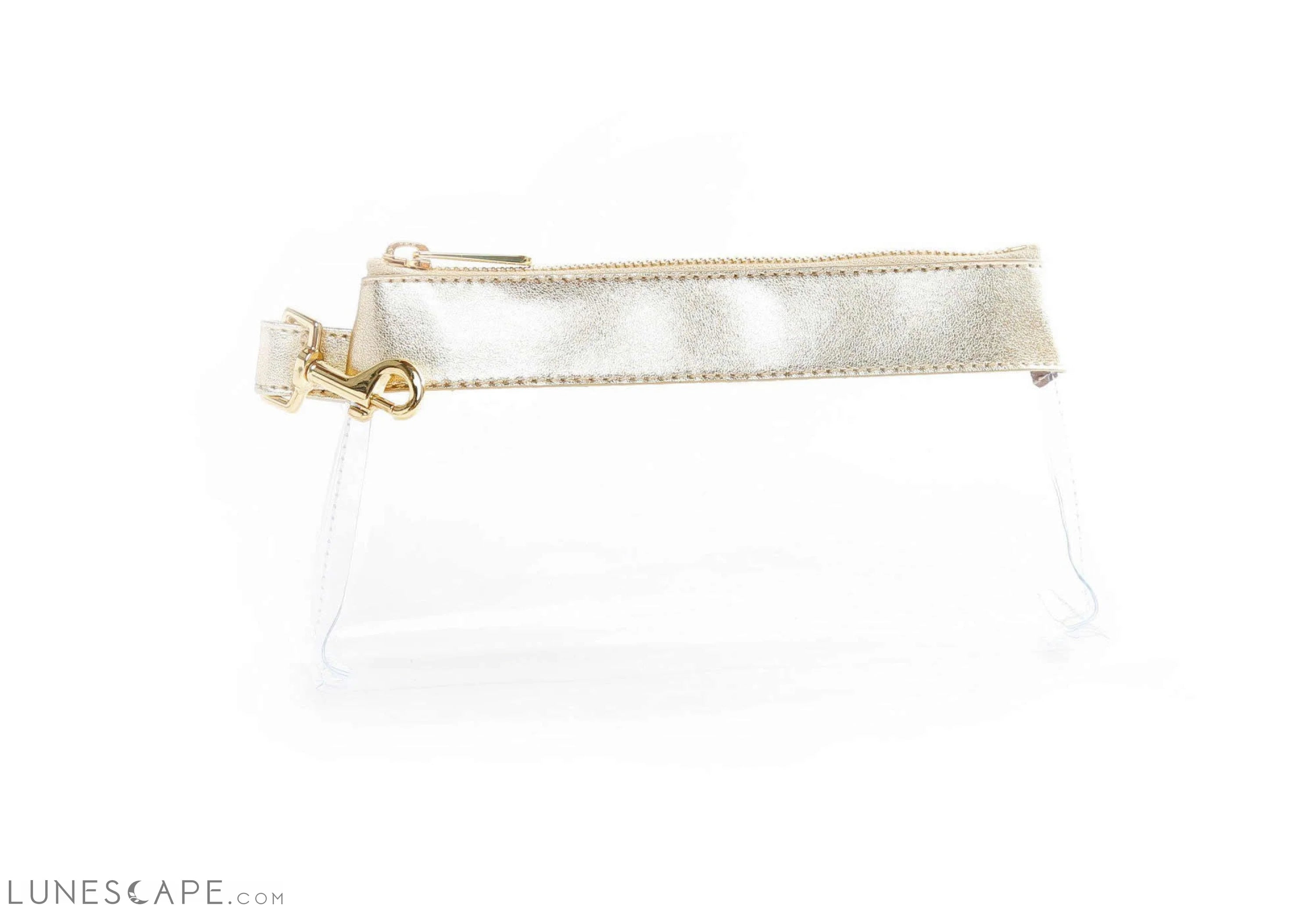 Rich Gold CLEAR Bag  -Leather Trim Iconic Fashion Bags At Unbeatable Savings