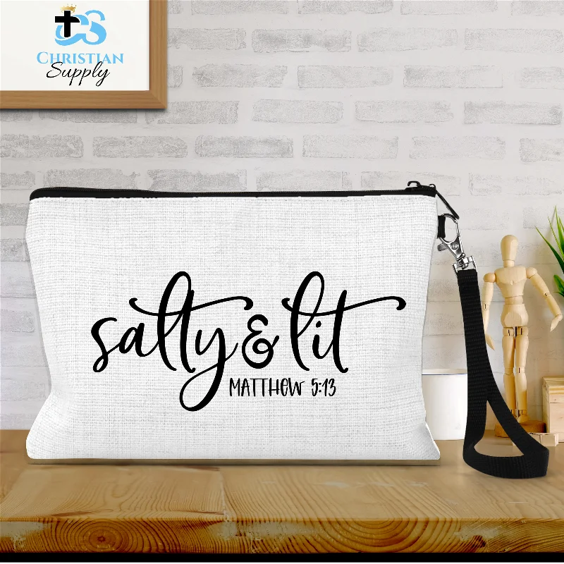 Salty & Lit Matthew 5:13 Wristlet Trendy Handbags At Limited-Time Discounts