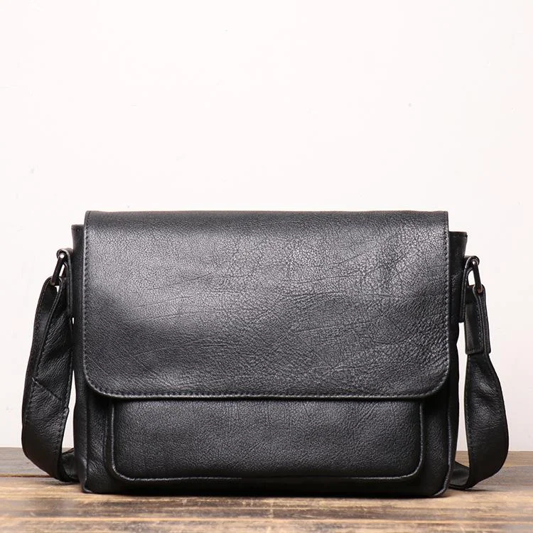 Black Leather Small Zipper Messenger Bag Small Side Bag Black Courier Bag Shoulder Bag For Men Upgrade Your Look With Fashionable Bags Black Leather Small Zipper Messenger Bag Small Side Bag Black Courier Bag Shoulder Bag For Men Upgrade Your Look With Fashionable Bags