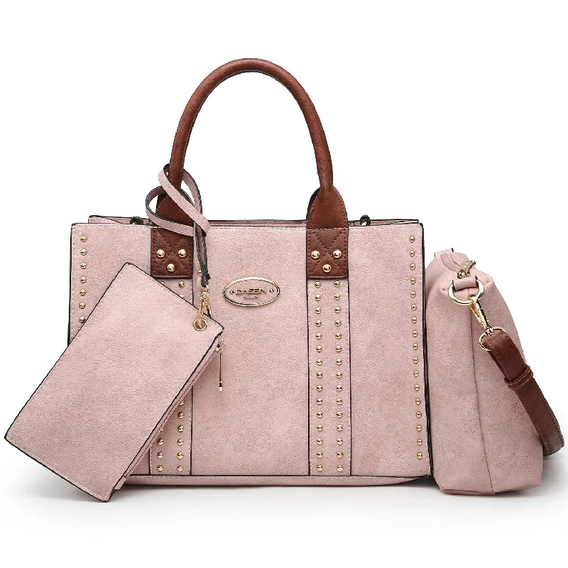 Studded 3-in-1 Top Handle Tote Handbag l Dasein Trendy And Timeless Handbags Now On Sale