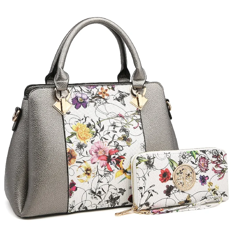 Two-Tone Satchel with Matching Wallet Chic Crossbody Bags, Limited Offers