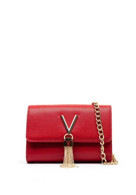 Valentino Divina Pebbled Clutch Bag, Red Flash Sale On Designer Bags