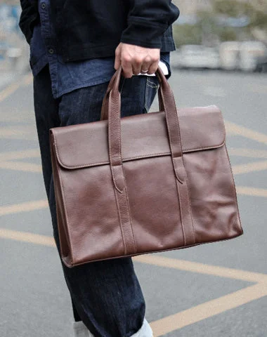 Vintage Black Mens Leather Briefcases Work Handbag Brown 14'' Computer Briefcases For Men Unmissable Deals On High-Quality Designer Bags