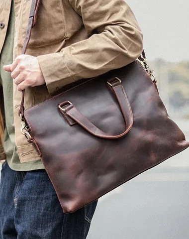 Vintage Dark Brown 14'' Computer Briefcase Mens Leather Briefcase Work Handbags Black For Men Trendy Bags, Huge Savings Vintage Dark Brown 14'' Computer Briefcase Mens Leather Briefcase Work Handbags Black For Men Trendy Bags, Huge Savings