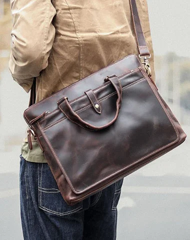 Vintage Dark Brown Mens Leather Briefcase Work Handbags Black 14'' Computer Briefcases For Men Limited-Time Handbag Sale Vintage Dark Brown Mens Leather Briefcase Work Handbags Black 14'' Computer Briefcases For Men Limited-Time Handbag Sale
