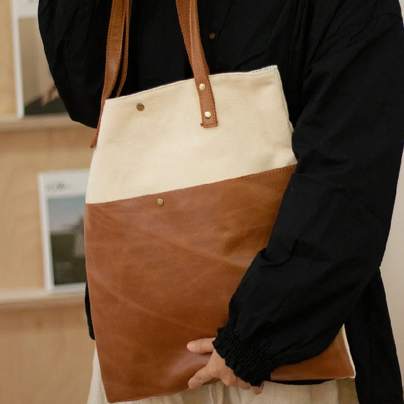 White&Brown Canvas Tote Bags Canvas Leather Handbags Womens Canvas Leather Tote Bag for Men Classic Bags, Exclusive Deals White&Brown Canvas Tote Bags Canvas Leather Handbags Womens Canvas Leather Tote Bag for Men Classic Bags, Exclusive Deals