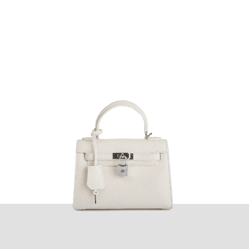 'Monaco' White Leather Mini Bag Luxury Meets Affordability – Shop Stunning Bags Now