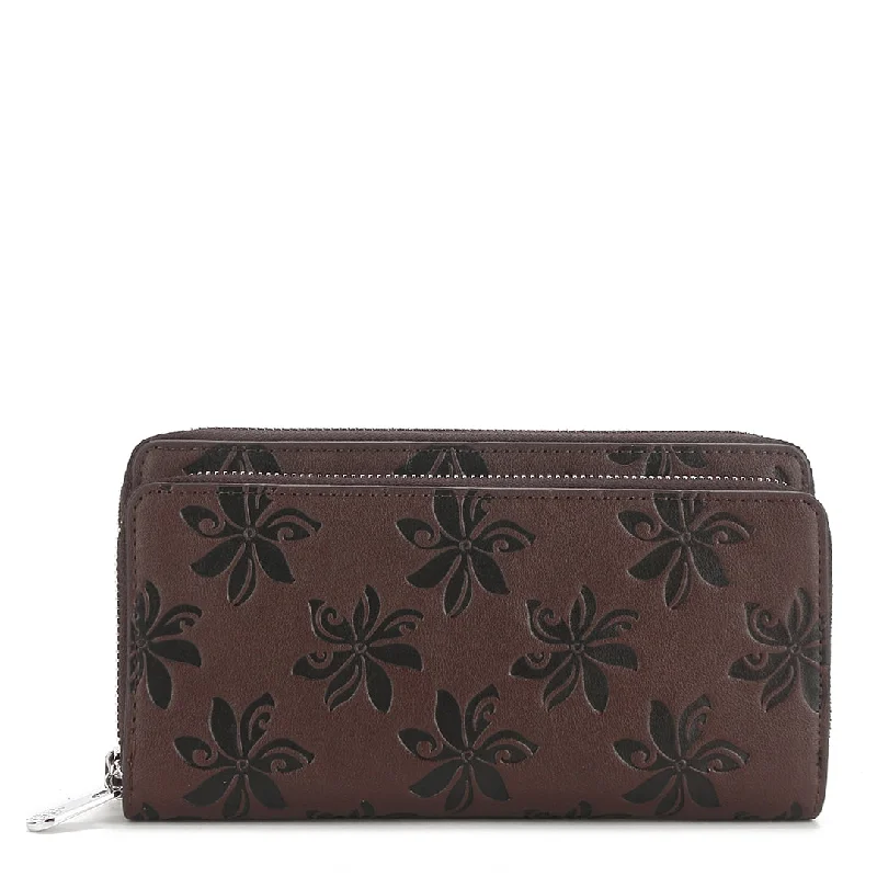 Wristlet Allison Tiare Embossed Brown-Black Stylish Totes, Special Discounts