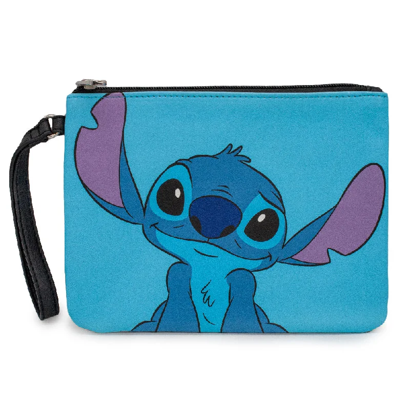 Women's Wallet Single Pocket Wristlet - Lilo & Stitch Stitch Sweet Smiling Pose Blue Statement Bags With Exclusive Savings Women's Wallet Single Pocket Wristlet - Lilo & Stitch Stitch Sweet Smiling Pose Blue Statement Bags With Exclusive Savings