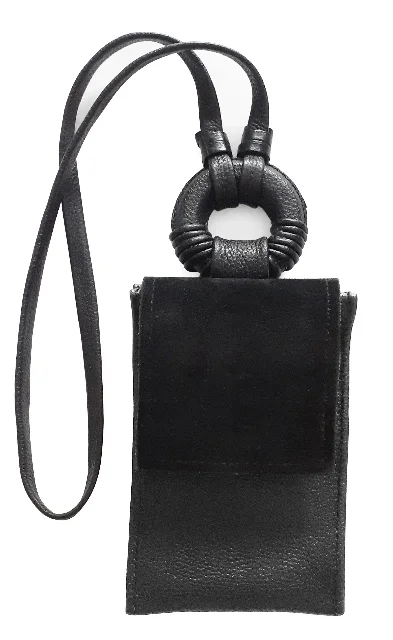 XITA Black Ruri phone bag with a small internal slot for a few cards Grab Your Favorite Handbags For Less