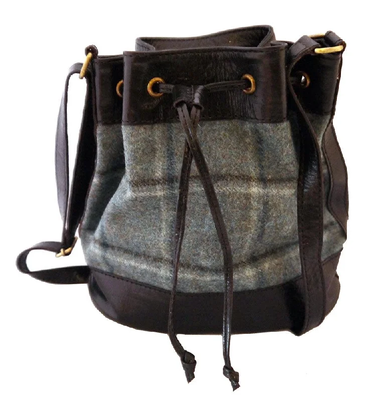 Black Leather and Tweed Bucket Bag Limited-Stock Handbag Sale For A Stylish Look