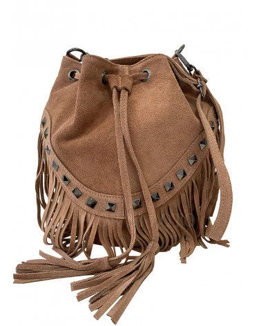 Italian Leather Fringed Bucket Bag Trendy Purses At Exclusive Promotional Rates
