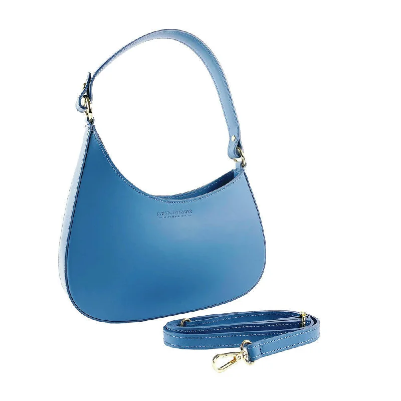 RB1013P | Women's shoulder bag and removable shoulder strap. Attachments with shiny gold metal snap hooks - Avio color High-Fashion Handbags At Reduced Costs RB1013P | Women's shoulder bag and removable shoulder strap. Attachments with shiny gold metal snap hooks - Avio color High-Fashion Handbags At Reduced Costs