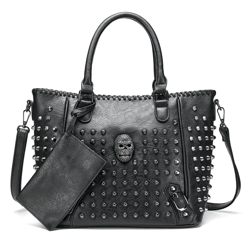 Women Leather Skull Handbag Stylish And Durable Handbags At Great Value