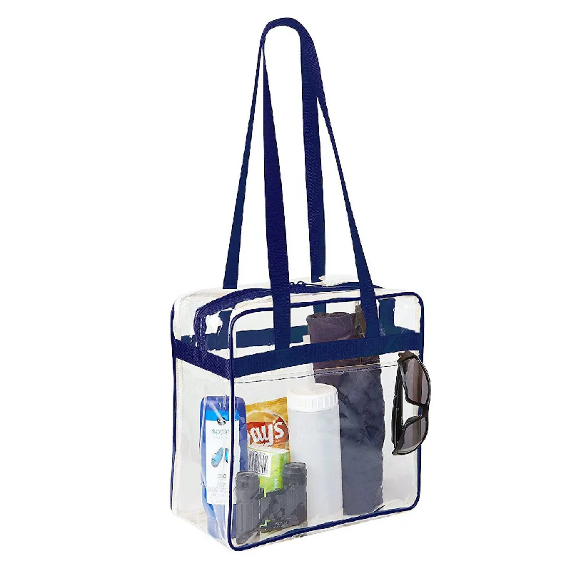 Bags For College Students On A Budget 12 x 12 x 6 Stadium Bag with 35-inch Long Handles - Navy Blue Trim (1401-NAVY) Grab Stylish Bags Before They're Gone