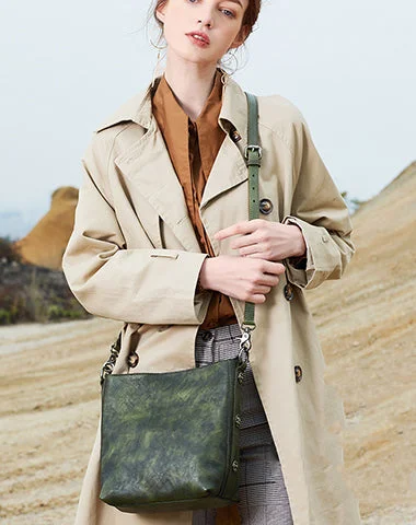 Quick Grab Deals Best Green Leather Womens Vintage Tote Handbag Handmade Tote Crossbody Purse for Ladies The Perfect Bag Sale For A Seasonal Refresh