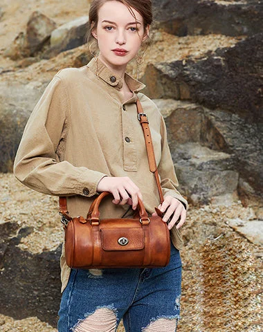 Top Deals Brown Leather Womens Barrel Handbag Handmade Barrel Handbag Crossbody Purse for Ladies Fashionable Crossbody Bags At Special Offers Top Deals Brown Leather Womens Barrel Handbag Handmade Barrel Handbag Crossbody Purse for Ladies Fashionable Crossbody Bags At Special Offers
