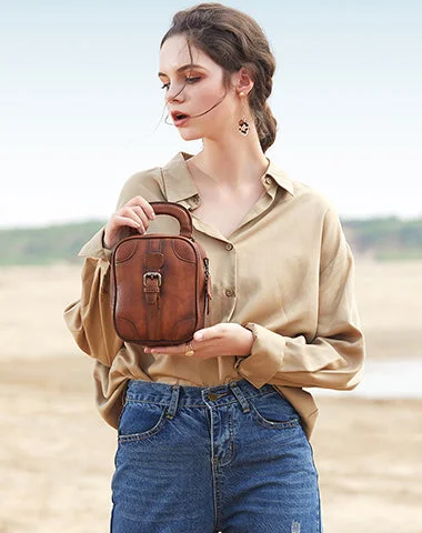 Style Without Limits Brown Leather Womens Small Vertical Shoulder Bag Small Handmade Crossbody Handbag Purse for Ladies The Best Handbag Deals Are Available Now