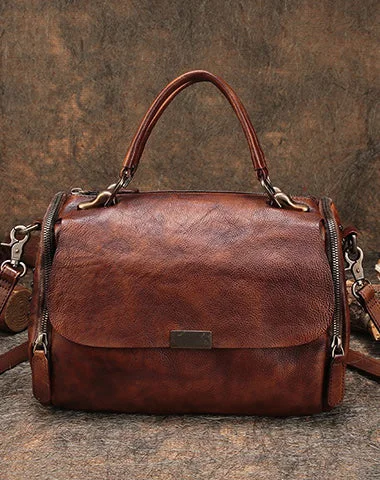 Effortless Style, Endless Impact Brown Vintage Womens Leather Handbag Purse Handbag Rivet Shoulder Bag for Ladies Best Bag Sale Of The Season