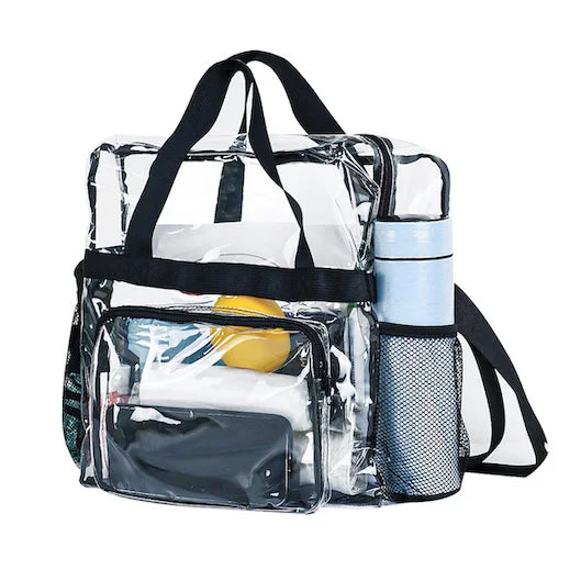 Stylish Deals Clear Bag Stadium Approved for Women and Men See Through Transparent Clear Tote Bag 12x12x6 For Work Concerts or Sporting Events (CH-Y058) Flash Sale On Designer Bags