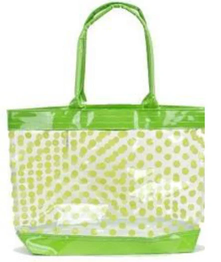 Active Lifestyles Clear Tote Bag with Polka Dots - Green Premium Bags At Special Prices Active Lifestyles Clear Tote Bag with Polka Dots - Green Premium Bags At Special Prices