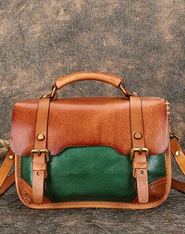 Exclusive Discount Handmade Green Leather Womens Satchel Shoulder Bag Small School Handbag Crossbody Purses for Ladies The Ultimate Handbag Sale – Elegant Styles At Lower Prices