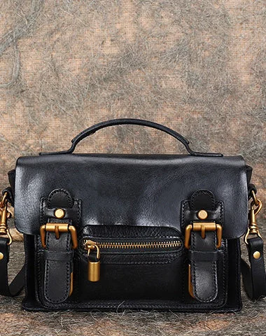 Handmade Small Leather Womens Satchel Shoulder Bags Black Handbag Crossbody Purse for Ladies Trendy Backpacks, Huge Markdowns Handmade Small Leather Womens Satchel Shoulder Bags Black Handbag Crossbody Purse for Ladies Trendy Backpacks, Huge Markdowns