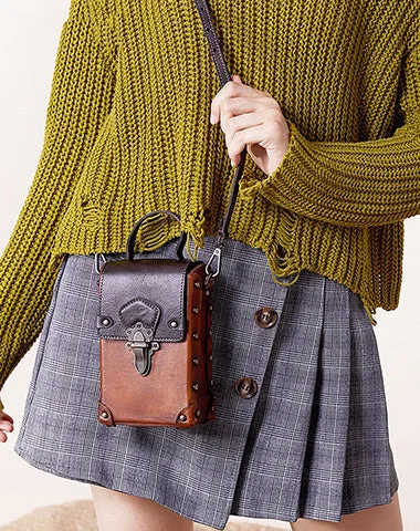 Popular Collection Leather Brown Womens Small Box Shoulder Bag Cube Small Handmade Handbag Purse for Ladies The Best Handbag Deals Are Available Now Popular Collection Leather Brown Womens Small Box Shoulder Bag Cube Small Handmade Handbag Purse for Ladies The Best Handbag Deals Are Available Now