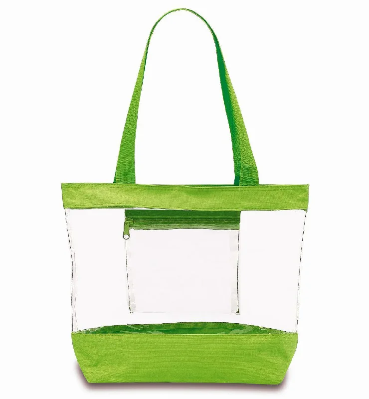 Sleek And Seasonal Sale Bags Medium Clear Tote Bag w/ Zipper Closure and Interior Pocket - Lime Green (BG201-GRN) Stylish Totes, Special Discounts Sleek And Seasonal Sale Bags Medium Clear Tote Bag w/ Zipper Closure and Interior Pocket - Lime Green (BG201-GRN) Stylish Totes, Special Discounts