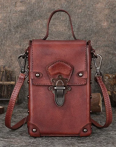Seize Bargains Red Brown Leather Womens Small Box Shoulder Bag Cube Small Handmade Handbag Purse for Ladies Affordable Luxury With Top-Quality Handbags Seize Bargains Red Brown Leather Womens Small Box Shoulder Bag Cube Small Handmade Handbag Purse for Ladies Affordable Luxury With Top-Quality Handbags