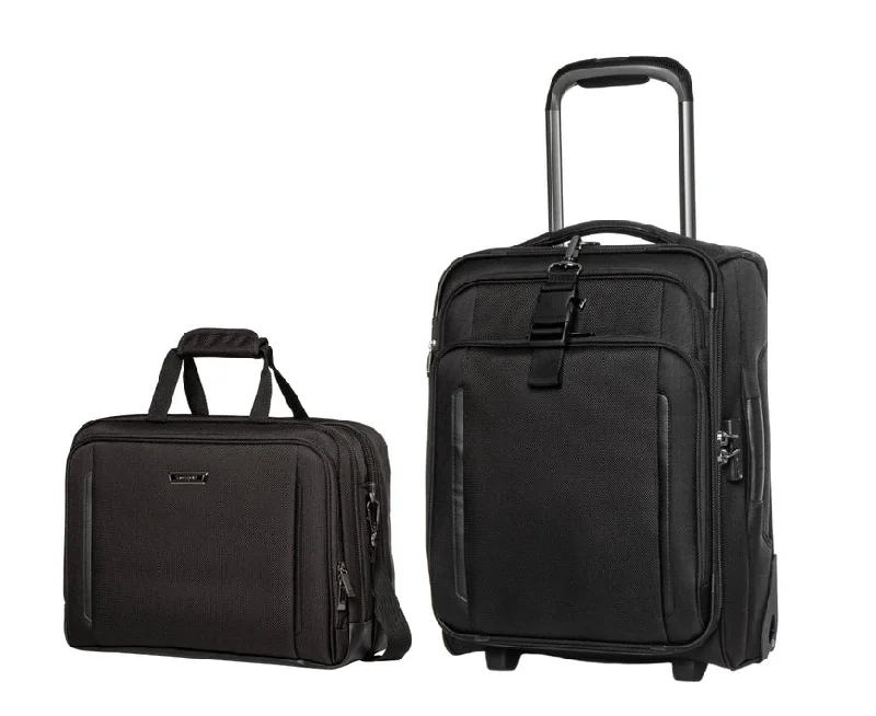 Elevated Casual Discounts Samsonite Flight Series 2-Piece Set - Carry-On and Business Tote Premium Handbags At Unbeatable Markdowns