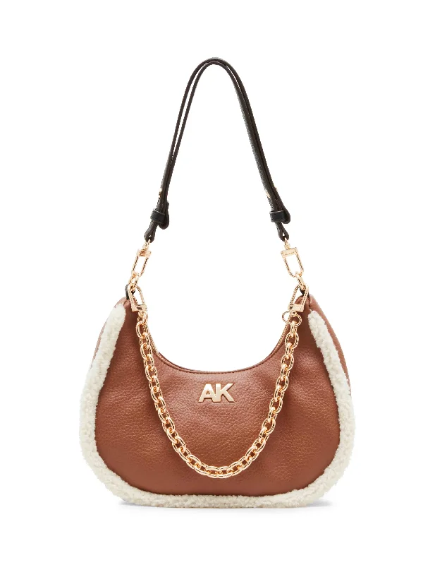 Sophisticated Fashion Sherpa Crescent Shoulder Bag With Swag Chain The Handbag Sale You've Been Waiting For