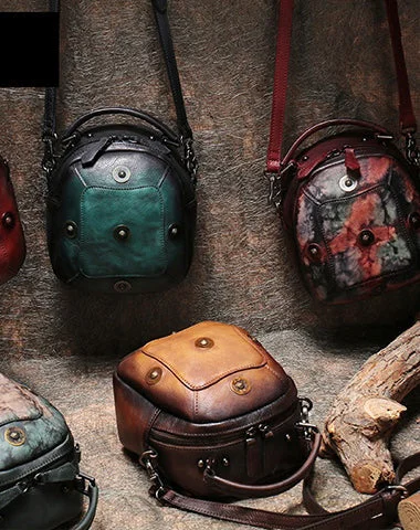 Mega Sales Small Leather Womens Rivets Shoulder Bag Barrel Small Handmade Handbag Purse for Ladies Elegant Totes At Limited-Time Prices Mega Sales Small Leather Womens Rivets Shoulder Bag Barrel Small Handmade Handbag Purse for Ladies Elegant Totes At Limited-Time Prices
