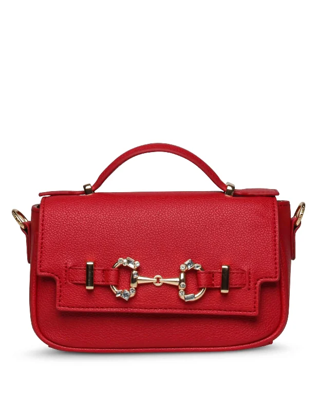 Festive Holiday Gift Bags Top Handle Flap Crossbody With Embellished Horse Bit Detailing Everyday Handbags At Wallet-Friendly Rates