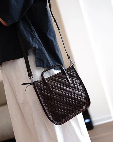 Vintage Coffee Leather Braided Vertical Handbag Women Crossbody Vertical Tote Purse for Women Exclusive Bag Deals – Perfect For Any Occasion Vintage Coffee Leather Braided Vertical Handbag Women Crossbody Vertical Tote Purse for Women Exclusive Bag Deals – Perfect For Any Occasion