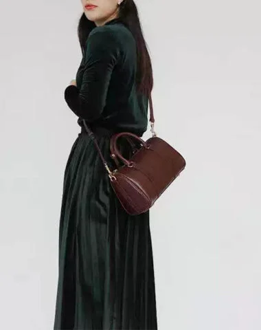 Womens Coffee Leather Boston Handbag Vintage Boston Crossbody Bag Shoulder Bag for Ladies Premium Handbags At Budget-Friendly Prices Womens Coffee Leather Boston Handbag Vintage Boston Crossbody Bag Shoulder Bag for Ladies Premium Handbags At Budget-Friendly Prices